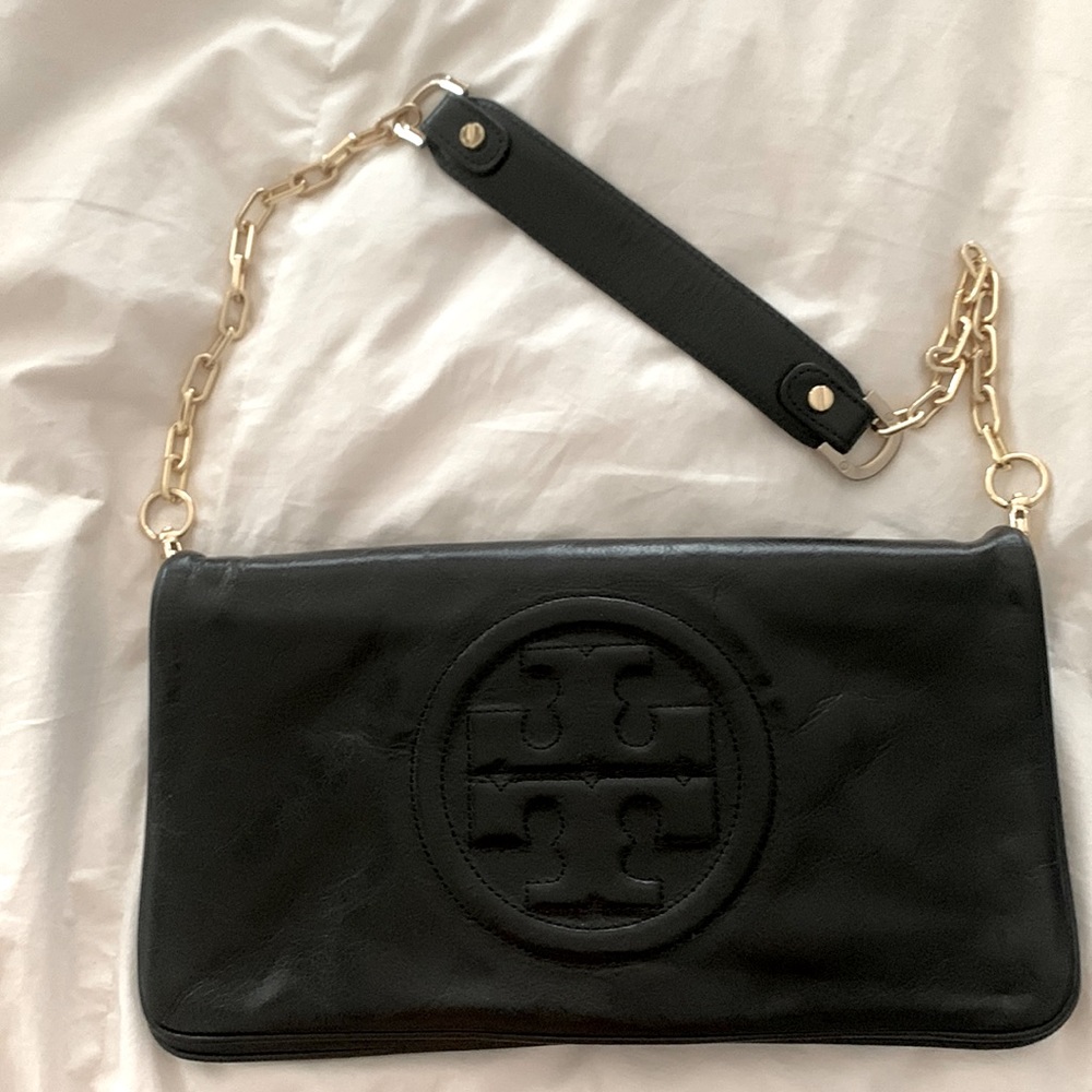 Tory Burch black bag with gold chain strap